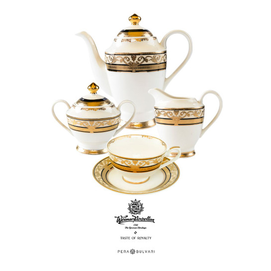 Weimar Carla Of Bavaria 15 Parça Çay Seti Siyah