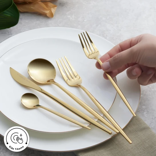 Karaca Orion Gold 6 Kişilik 30 Parça Çatal Kaşık Bıçak Takımı