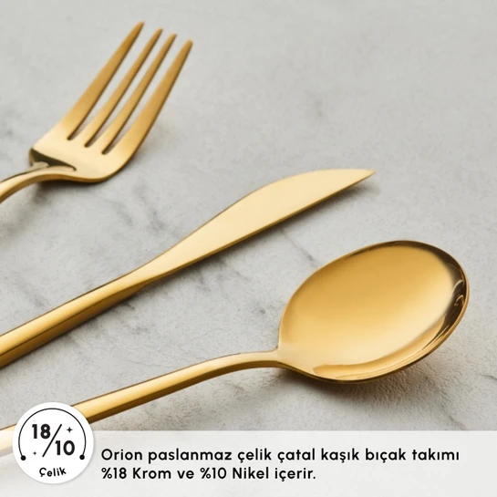 Karaca Orion Gold 6 Kişilik 30 Parça Çatal Kaşık Bıçak Takımı