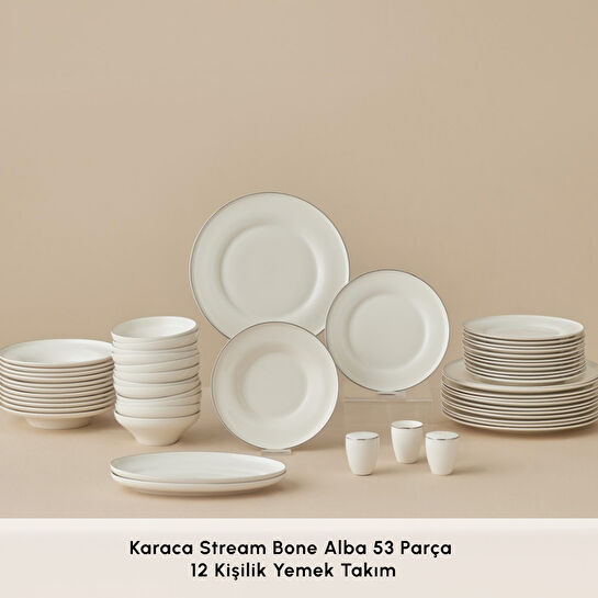 Karaca Stream Bone Alba 53 Parça 12 Kişilik Yemek Takımı