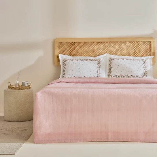 Karaca Home Roshell %100 Pamuk Tek Kişilik Pike Takımı Pudra