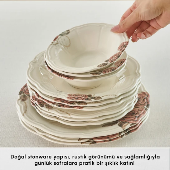 Karaca Roselle 24 Parça 6 Kişilik Yemek Takımı