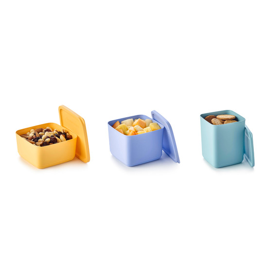 Tupperware 3'lü Kübik Kare Saklama Kabı Seti 650 ML - 1 L - 1,8 L