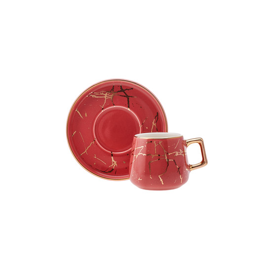 Karaca Marble Pembe Mavi 2 Kişilik Kahve Fincanı Takımı 80 ml