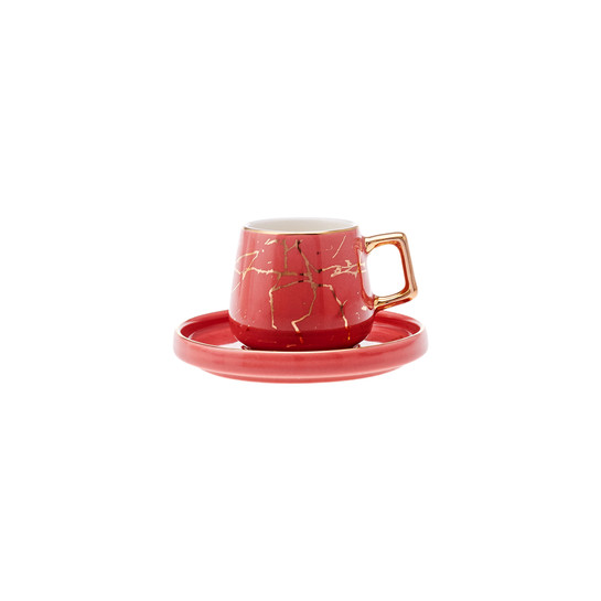 Karaca Marble Pembe Mavi 2 Kişilik Kahve Fincanı Takımı 80 ml