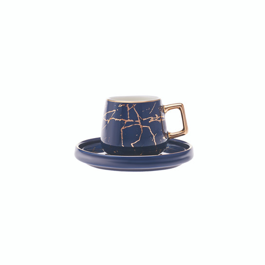 Karaca Marble Pembe Mavi 2 Kişilik Kahve Fincanı Takımı 80 ml