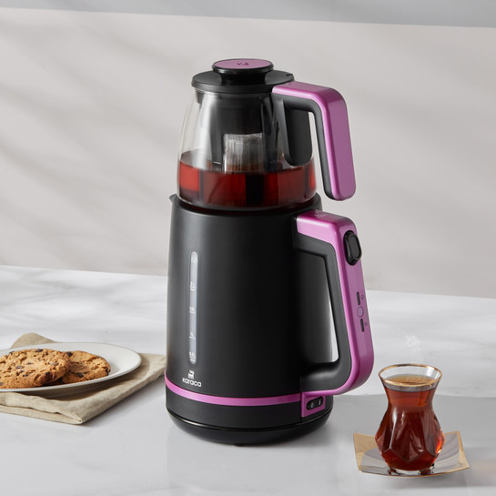 Karaca Maxi Tea XL 2in1 Cam Demlikli Çay Makinesi ve Kettle Raspberry
