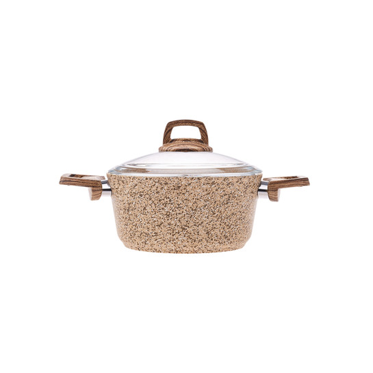 Karaca Biogranit Wood Silver Tencere 24 Cm Kahverengi
