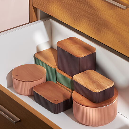 Karaca Massimo 3'lü Saklama Kabı Seti Mürdüm