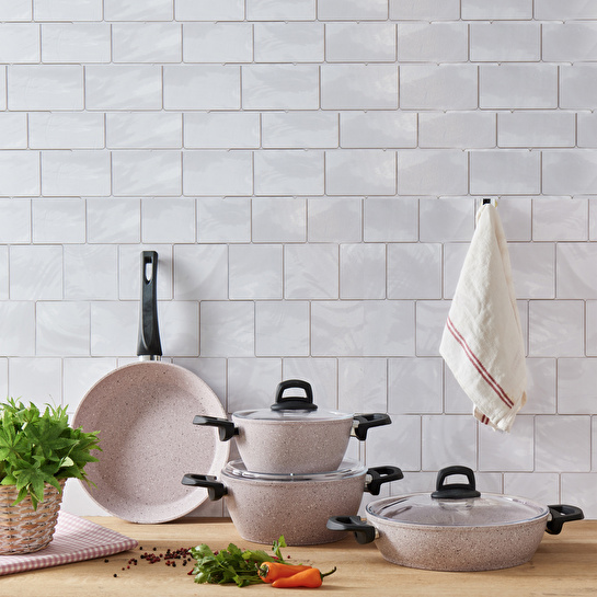 Emsan Oasis-s Lavander 7 Parça Granit Tencere Seti