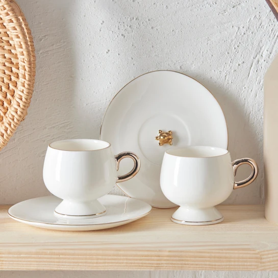 Karaca Hidden Tortoise 2 Kişilik Stoneware Kahve Fincan Takımı 80 ml