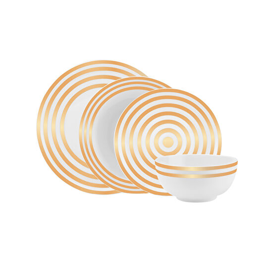 Karaca Sunshine Gold 24 Parça 6 Kişilk Porselen Yemek Takımı