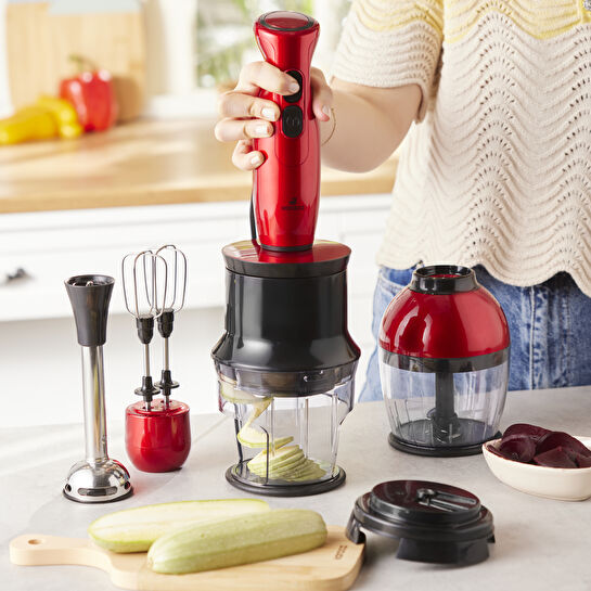 Karaca 5 in 1 Pro Spiral Blender Set Redgold 1500 W