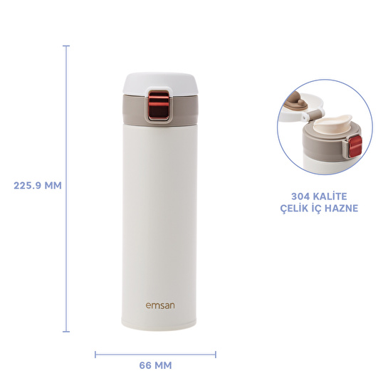 Emsan Ester Beyaz Termos 480 ml