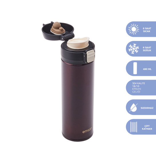 Emsan Ester Siyah Termos 480 ml