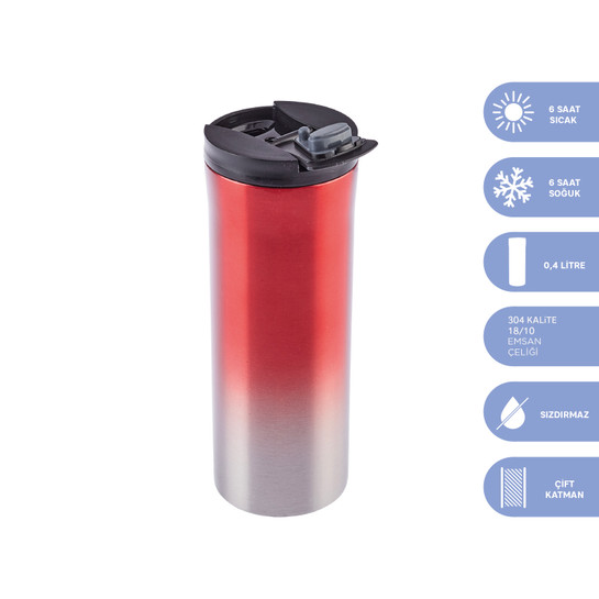 Emsan New Year Flask Termos Red 400 ml