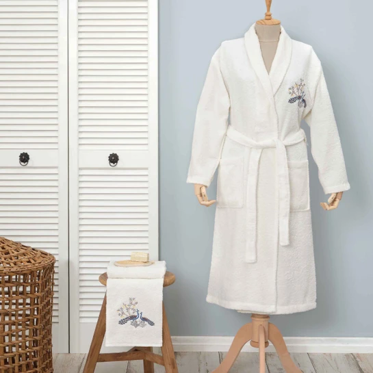 Karaca Home Dina Kadın %100 Pamuk Bornoz Set L/XL