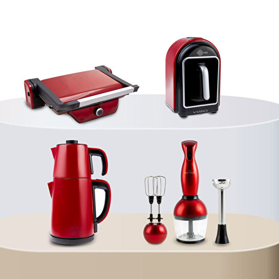 Karaca Gurme Plus Red Boyalı Elektrikli Çeyiz Seti