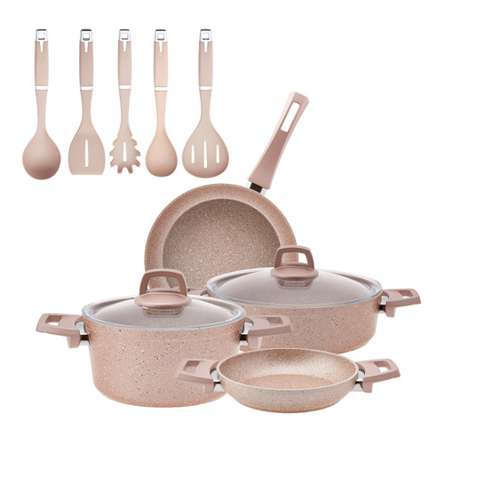 Karaca Biogranit Rosegold 11 Parça Tencere Seti