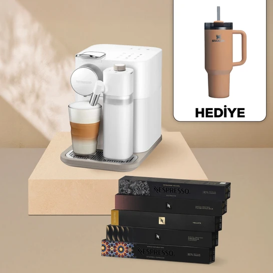 Nespresso F541 Gran Latissima Süt Çözümlü Kahve Makinesi 60 Kapsül Kahve Hediyeli Beyaz