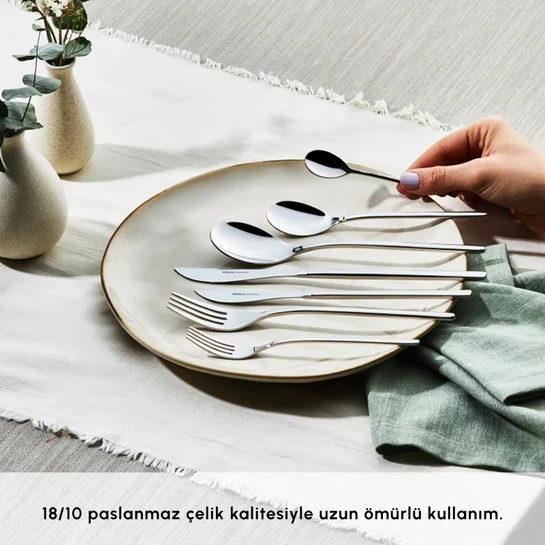 Karaca Premium View Platin 12 Kişilik 84 Parça Çatal Kaşık Bıçak Takımı