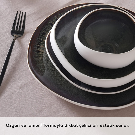 Karaca Earth Collection Galactic 55 Parça 12 Kişilik Yemek Takımı Beyaz