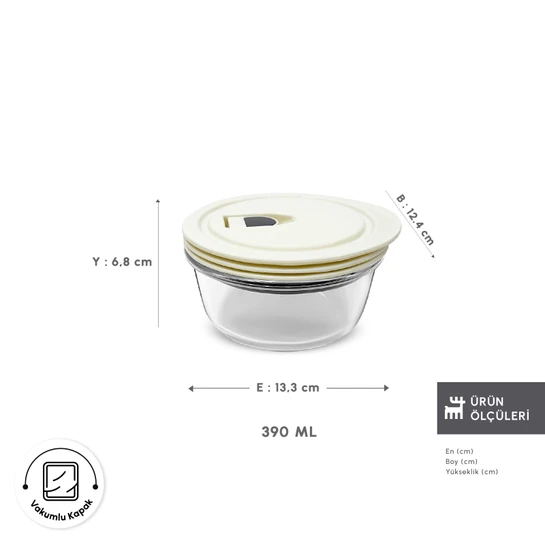 Karaca Cream Vakumlu Saklama Kabı 0.39 Lt