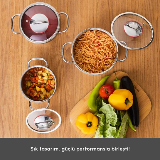 Karaca Emirgan İndüksiyon Tabanlı 6 Parça Çelik Midi Set