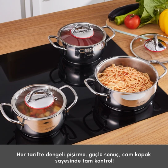Karaca Emirgan İndüksiyon Tabanlı 6 Parça Çelik Midi Set