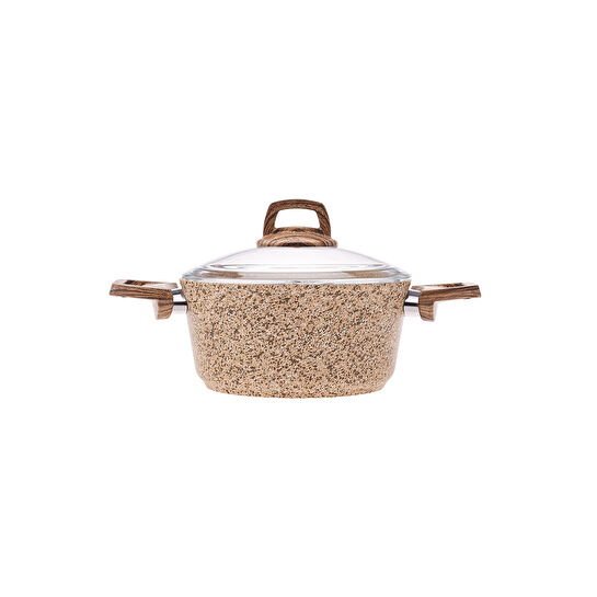 Karaca Biogranit Wood Silver Tencere 20 Cm Kahverengi