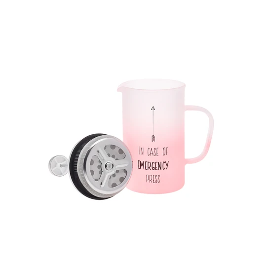 Karaca Emergency Borosilikat Cam French Press 600 ml Pembe