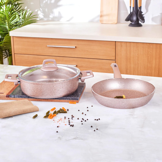 Karaca Biogranit Rosegold  Tencere ve Tava Seti
