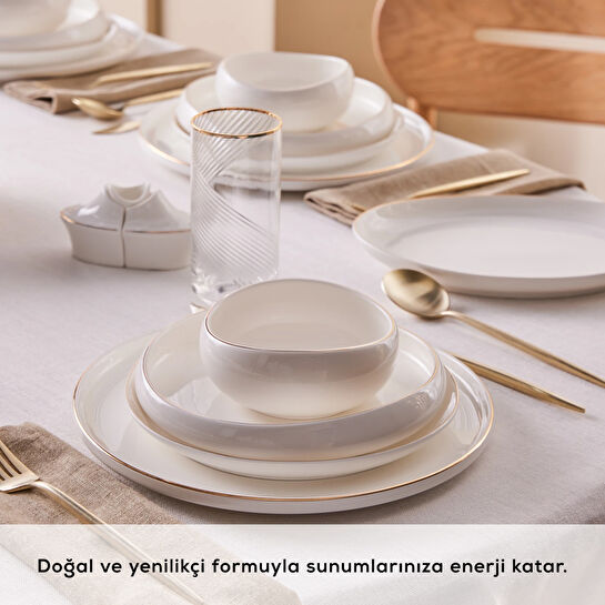 Karaca Stream Bone Hole 59 Parça 12 Kişilik Yemek Takımı Gold