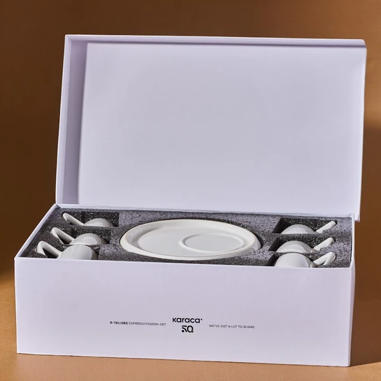 Karaca Hazan 6 Kişilik İkramlıklı Kahve Fincan Takımı 80 ml