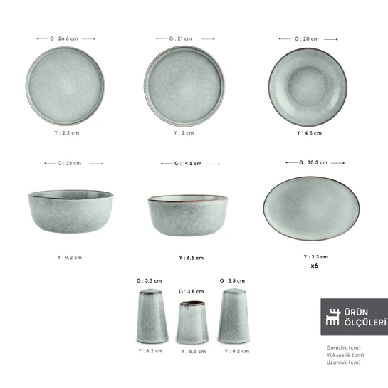 Karaca Earth Collection Skal 55 Parça 12 Kişilik Yemek Takımı 
