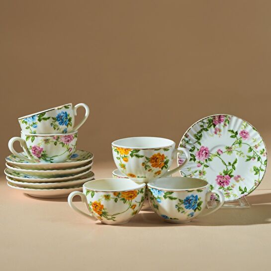 Karaca Flora 6 Kişilik Kahve Fincan Takımı 90 ml