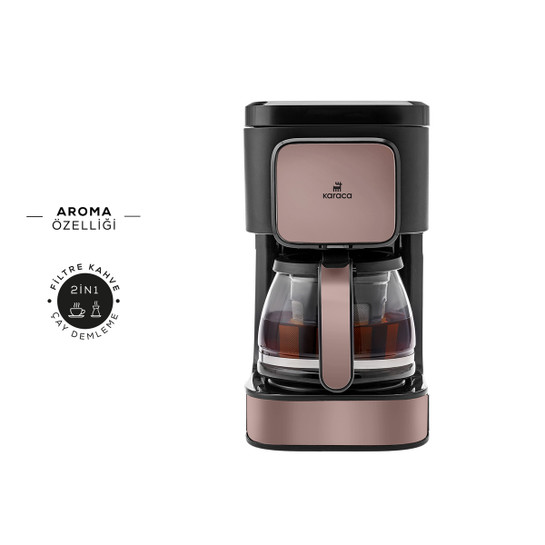 Karaca Just Coffee Aroma 2 In 1 Filtre Kahve ve Çay Demleme Makinesi Rosegold