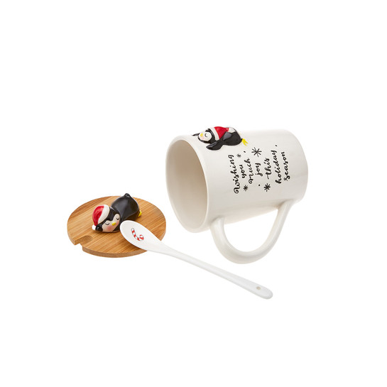 Karaca New Penguin Wiht Spoon Mug Np22 375 ml