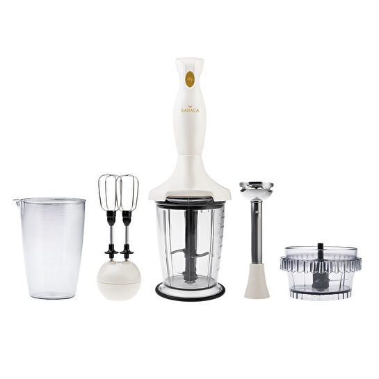 Karaca Maxi Mix 3 in 1 Mutfak Robotu Retro Krem