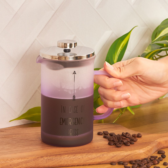 Karaca Emergency Borosilikat Cam French Press 600 ml Mor