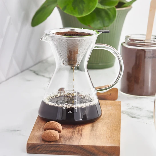 Karaca Bennet Borosilikat Cam Filtreli Cam Kahve Demlik 500 ml