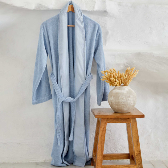 Karaca Home 4 Element Mavi %100 Pamuk Kimono Bornoz S/M 