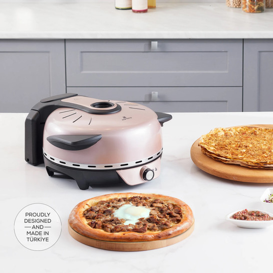 Karaca Gastro 10 in 1 Pizza Lahmacun ve Tandır Ekmeği Makinesi Biodiamond Rosegold 