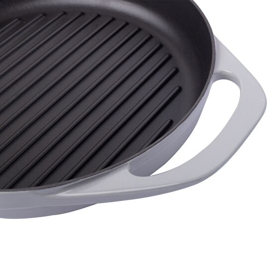 Pot Art Gri Yuvarlak Döküm Grill Tava 30 cm