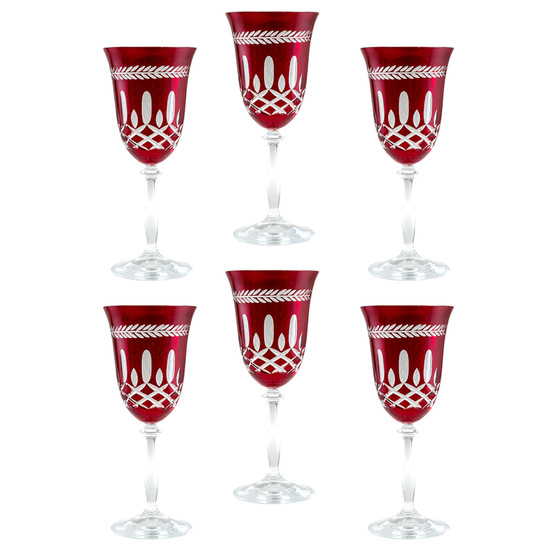 Jumbo Double Face 6 Parça Kadeh Seti Kırmızı