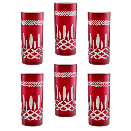 Jumbo Double Face 6 Parça Meşrubat Bardağı Kırmızı