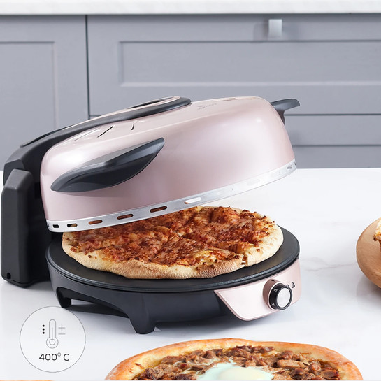 Karaca Gastro 10 in 1 Pizza Lahmacun ve Tandır Ekmeği Makinesi Biodiamond Rosegold 