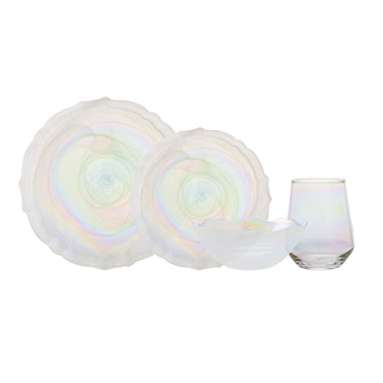 Karaca Icequeen 24 Parça 6 Kişilik Cam Lüsterli Yemek Takımı ve Bardak Seti