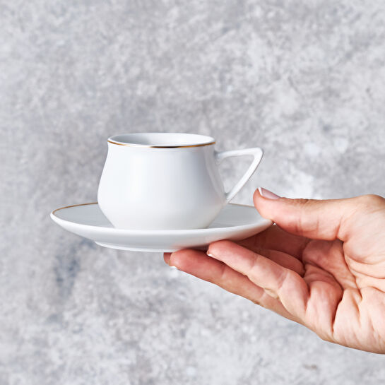 Karaca Nakkaş Beyaz 2 Kişilik Kahve Fincan Takımı 90 ml