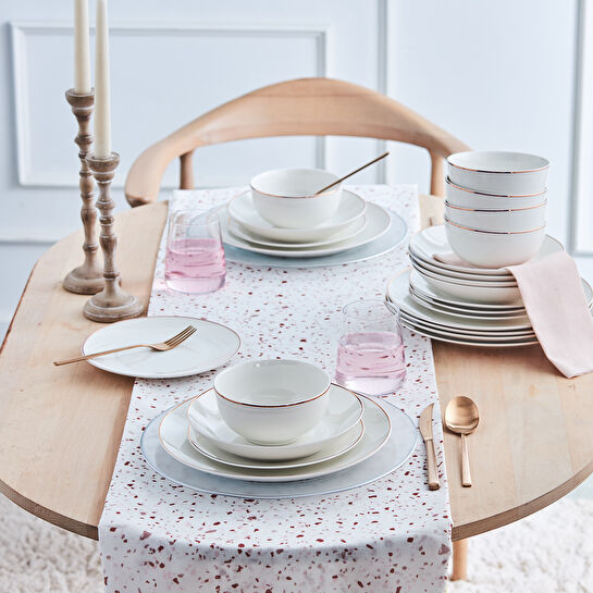 Karaca Leon Rose Gold 24 Parça 6 Kişilik Porselen Yemek Takımı